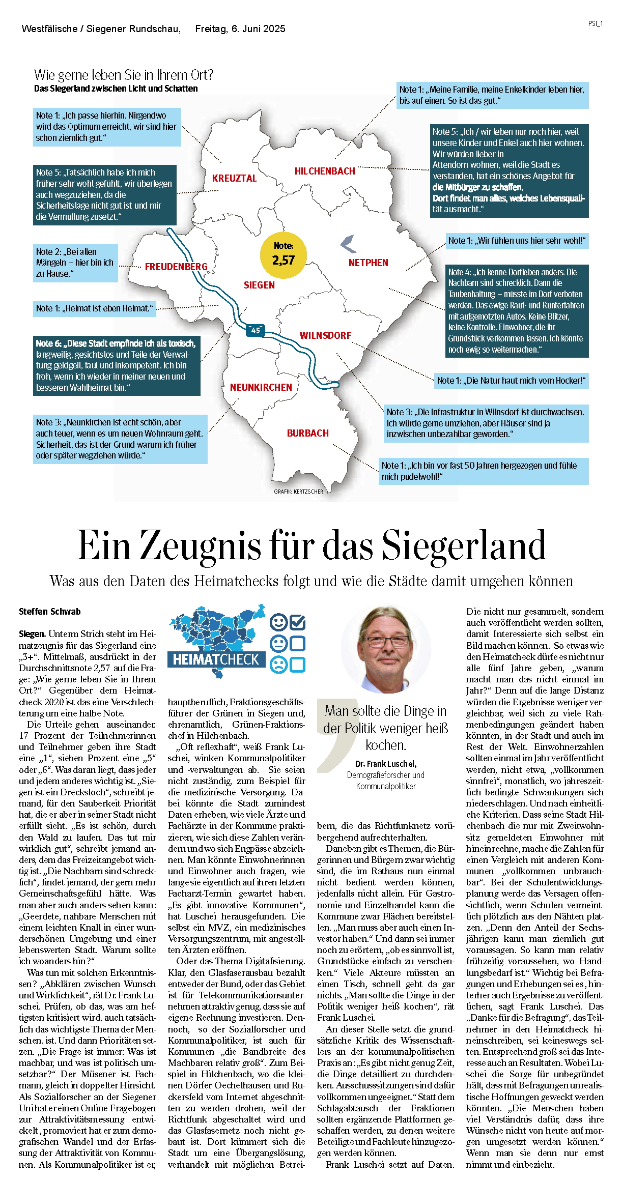 2025 06 06 WR Ein Zeugnis für das Siegerland Luschei